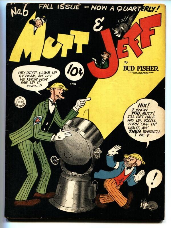 Mutt and Jeff #6 (1942), raw comic book in VF- condition — front cover