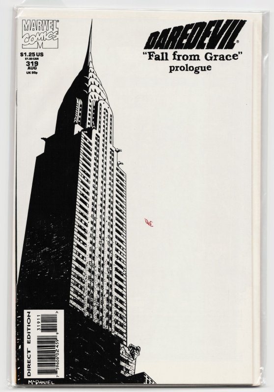 Daredevil #319 (Marvel Comics, 1993), raw, ungraded comic book — front cover