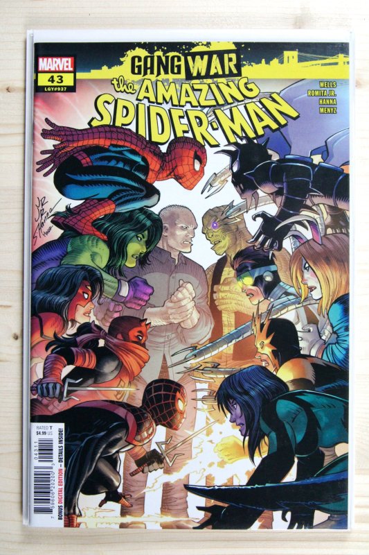 The Amazing Spider-Man #43 (Marvel Comics, 2024), raw comic book in NM+ 9.6 condition — front cover