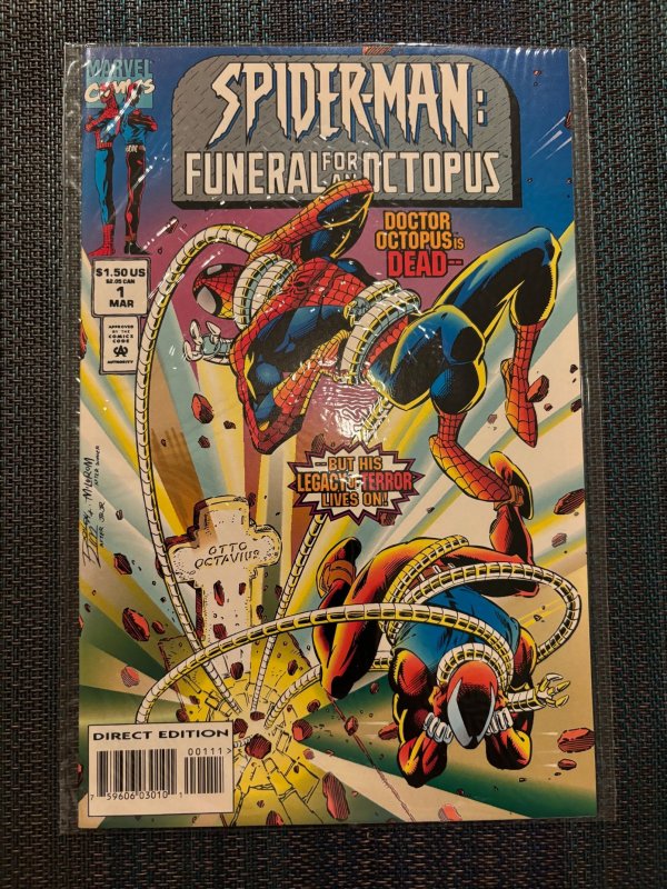 Spider-Man: Funeral for an Octopus #1 (Marvel Comics, 1995), raw, ungraded comic book — front cover