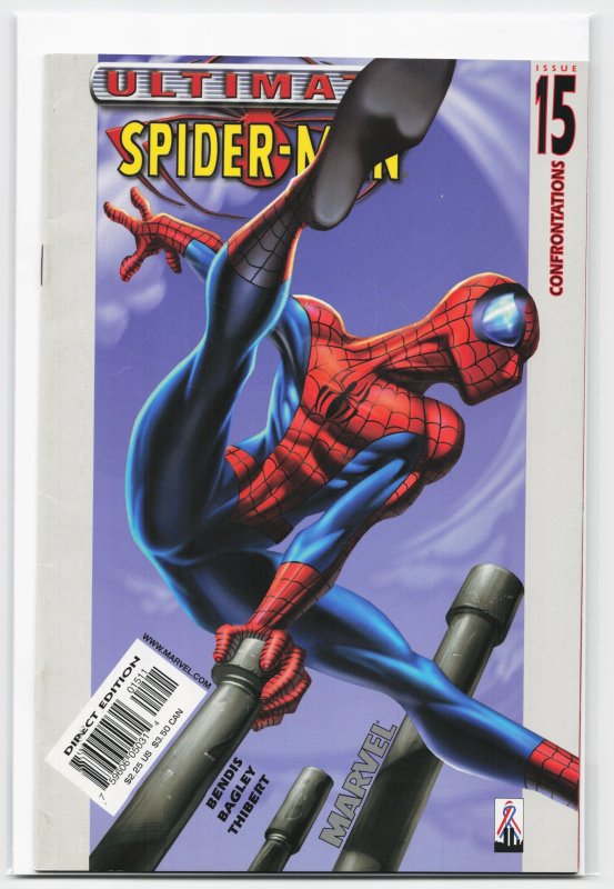 Ultimate Spider-Man #15 (Marvel Comics, 2002), raw, ungraded comic book — front cover