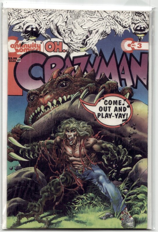 Crazyman #3 (1993), raw, ungraded comic book — front cover