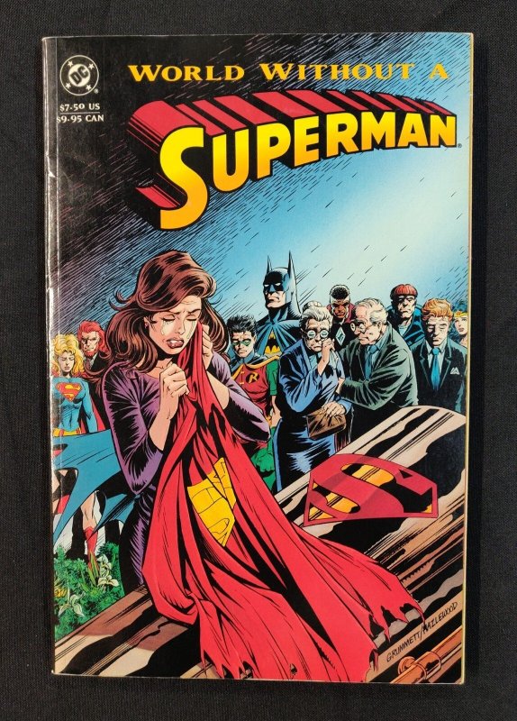 World Without a Superman - Ordway, Bogdanov + Carlin Signatures (7/7.5) 1993 TPB (1993), raw comic book in 7.5 condition — front cover