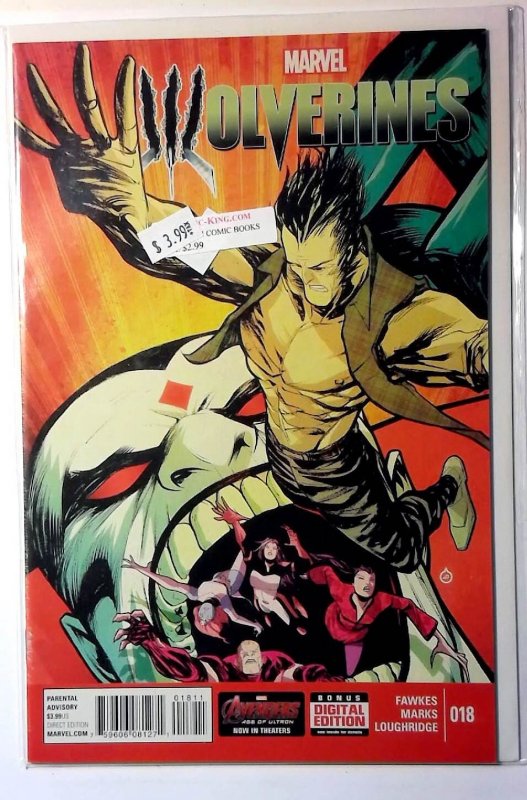 Wolverines #18 (Marvel Comics, 2015), raw, ungraded comic book — front cover