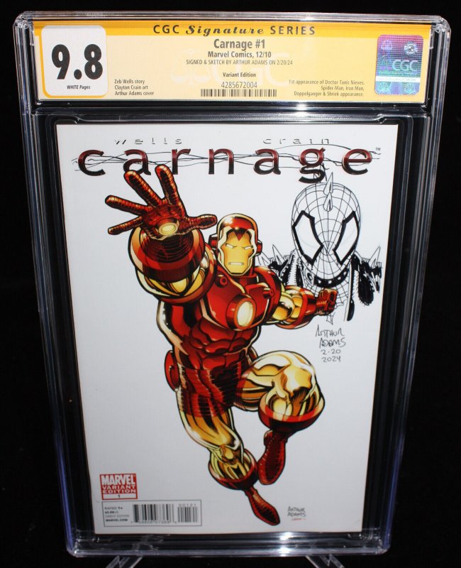 Carnage #1 (Marvel Comics, 2010), CGC 9.8 graded comic book — front cover in its holder