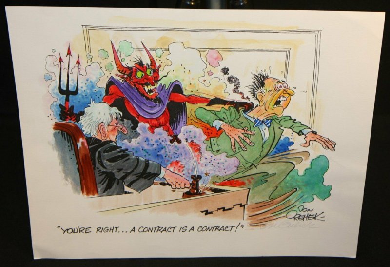 Contract with the Devil Color Art - Signed art by Don Orehek, raw, ungraded comic book — front cover