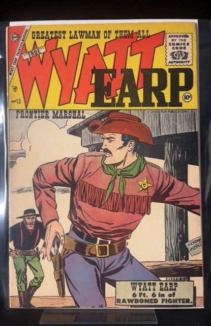 Wyatt Earp Frontier Marshal #13 (1956), raw, ungraded comic book — front cover