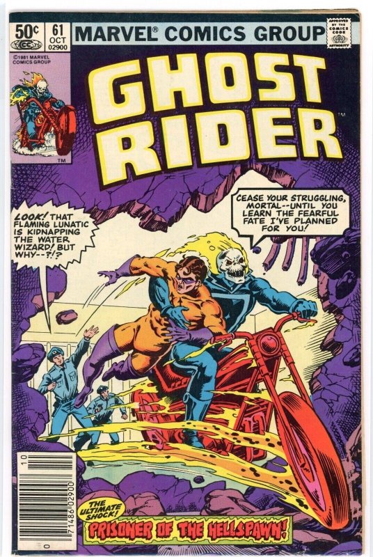 Ghost Rider #61 (Marvel Comics, 1981), raw comic book in VF- 7.5 condition — front cover