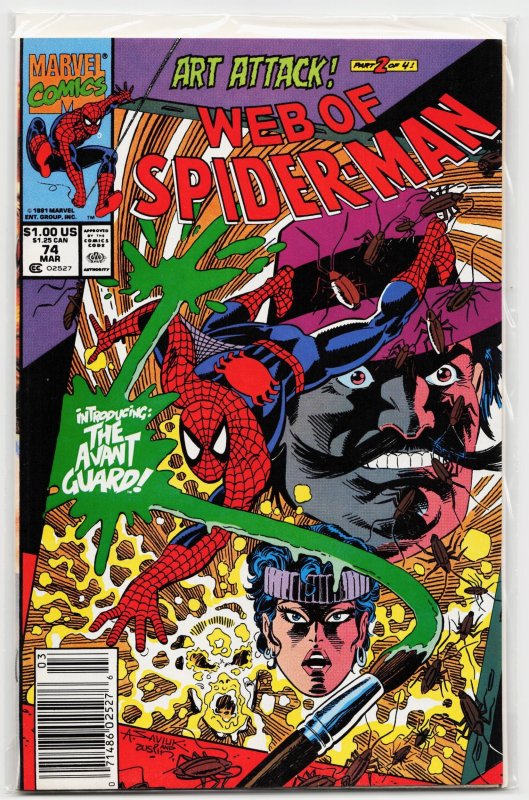 Web of Spider-Man #74 (Marvel Comics, 1991), raw, ungraded comic book — front cover