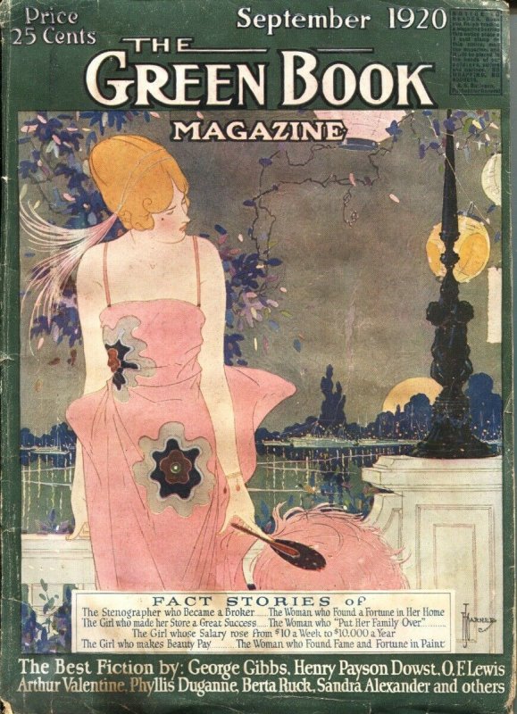 Green Book-1920 Sept-Bedsheet Pulp-F.J. Garner Cover Art-RARE, raw, ungraded comic book — front cover