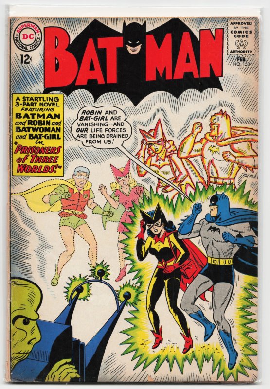 Batman #153 (DC Comics, 1963), raw, ungraded comic book — front cover