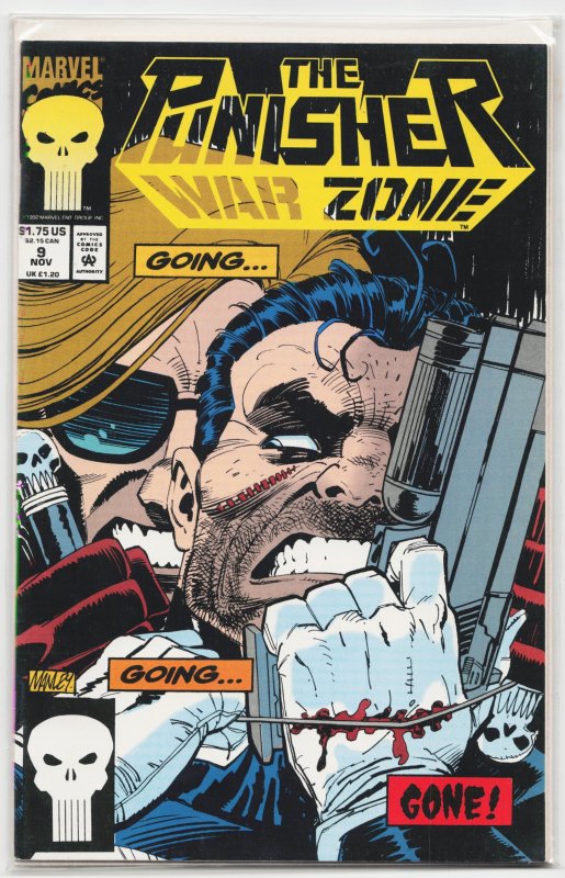 The Punisher: War Zone #9 (Marvel Comics, 1992), raw, ungraded comic book — front cover