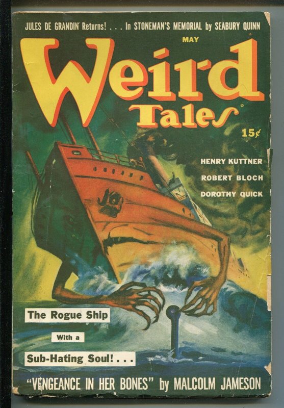 Weird Tales 03/1943-Pulp-Mystery COVER-WWII-BLOCH-DERLETH-BRADBURY-KUTTNER-vf (Weird Tales Inc., 1943), raw, ungraded comic book — front cover