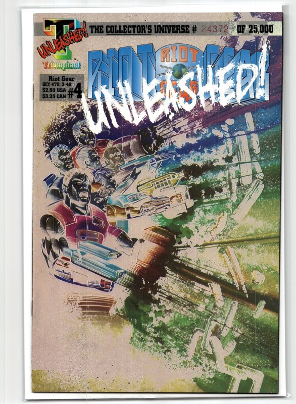 Riot Gear #4, raw, ungraded comic book — front cover