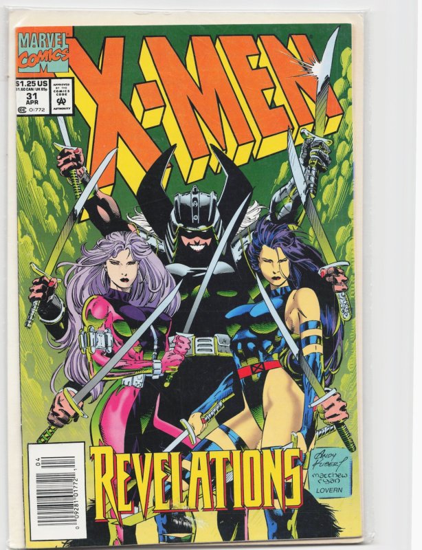 X-Men #31 (Marvel Comics, 1994), raw, ungraded comic book — front cover