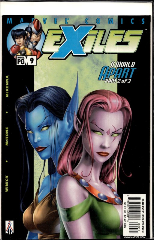 Exiles #9 (2002), raw, ungraded comic book — front cover