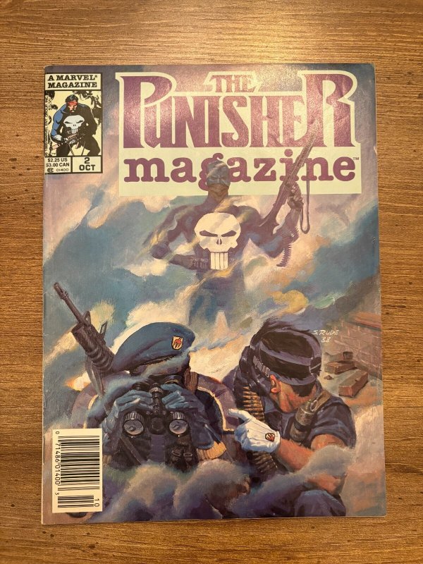 The Punisher Magazine #2 (Marvel Comics), raw comic book in VF condition — front cover