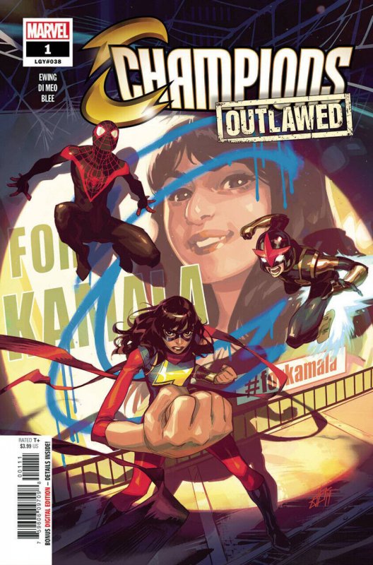 Champions #1 (Marvel Comics, 2020), raw comic book in VF/NM condition — front cover