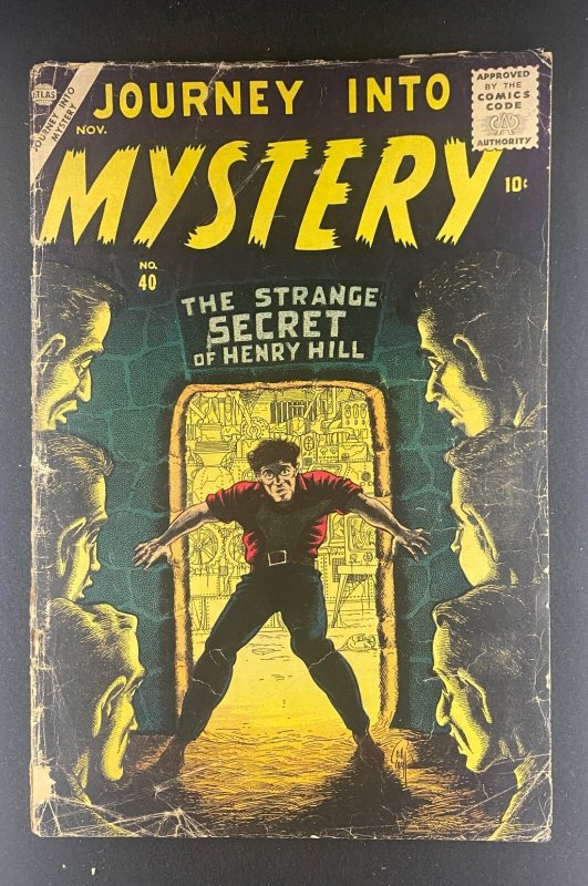 Journey into Mystery #40 (Marvel Comics, 1952), raw comic book in GD 2.0 condition — front cover