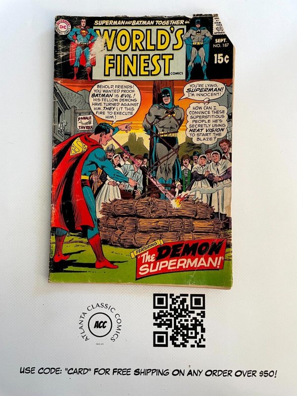 World's Finest Comics #187 (DC Comics), raw comic book in PR condition — front cover
