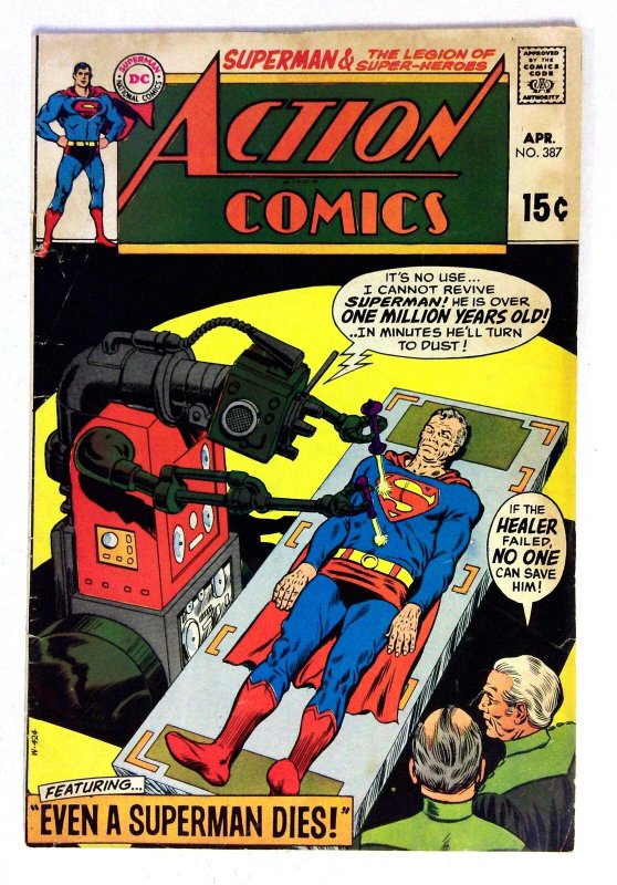 Action Comics #387 (DC Comics, 1970), raw comic book in VG condition — front cover