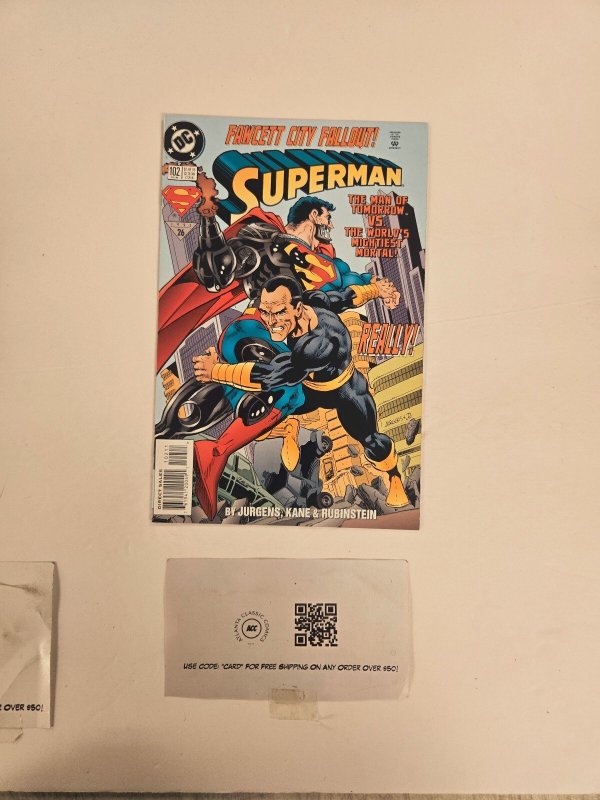 Superman #102 (DC Comics, 1956), raw comic book in NM condition — front cover