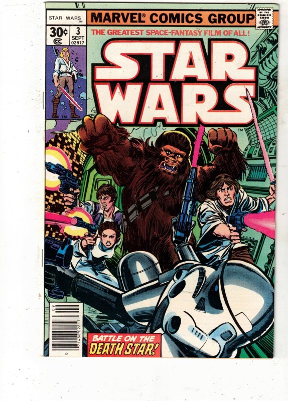Star Wars #3 (Marvel Comics, 1977), raw comic book in NM- 9.2 condition — front cover