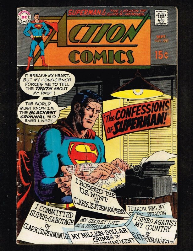 Action Comics #380 (DC Comics, 1969), raw comic book in 3.0 condition — front cover
