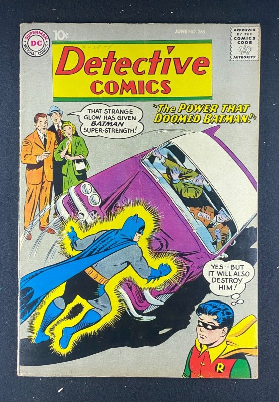 Detective Comics #268 (DC Comics, 1937), raw comic book in VG+ 4.5 condition — front cover