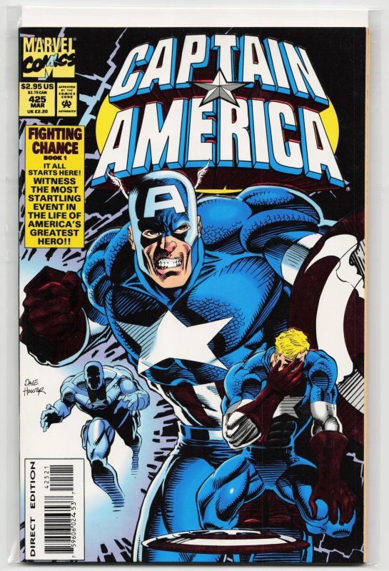 Captain America #425 (Marvel Comics, 1994), raw, ungraded comic book — front cover