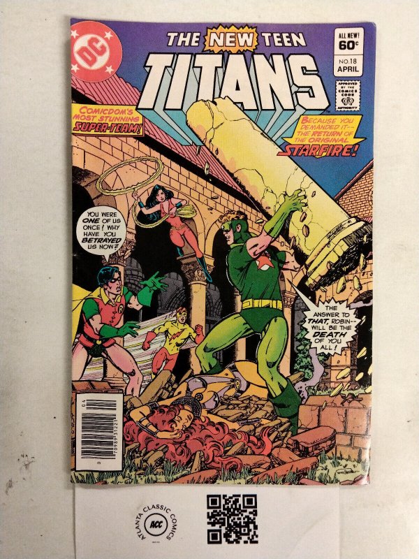 New Teen Titans #18 (DC Comics), raw comic book in VF condition — front cover