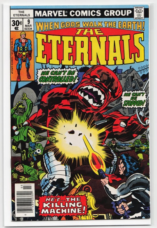 The Eternals #9 (Marvel Comics, 1977), raw, ungraded comic book — front cover