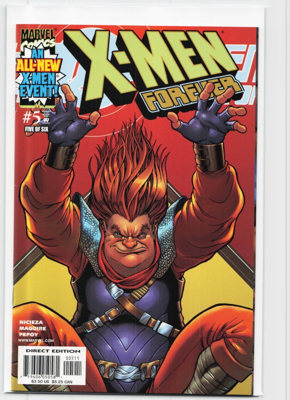 X-Men Forever #5 (2001), raw, ungraded comic book — front cover