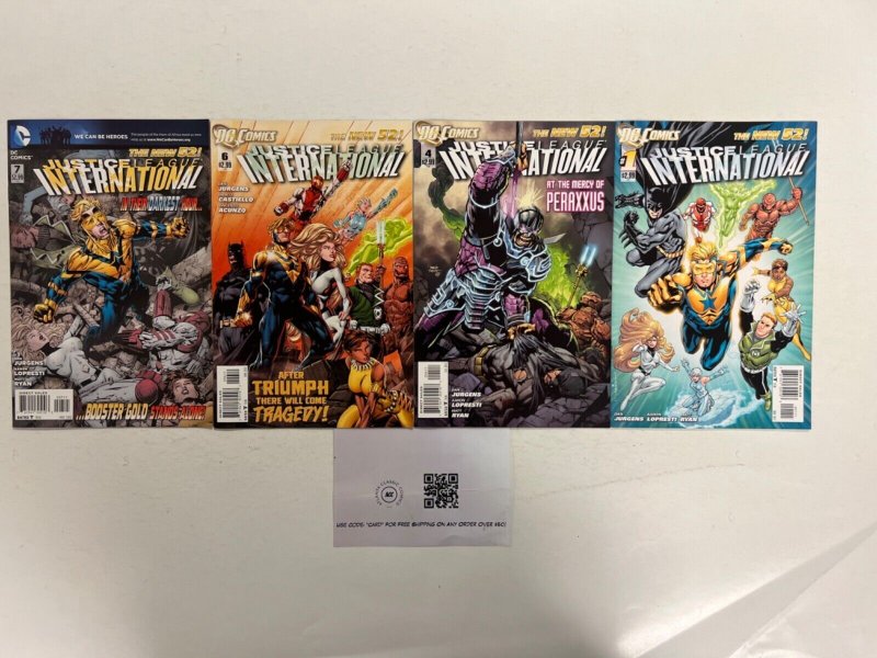 4 Justice League International DC Comic Books # 1 4 6 7 Superman Robin 60 JS44, raw, ungraded comic book — front cover