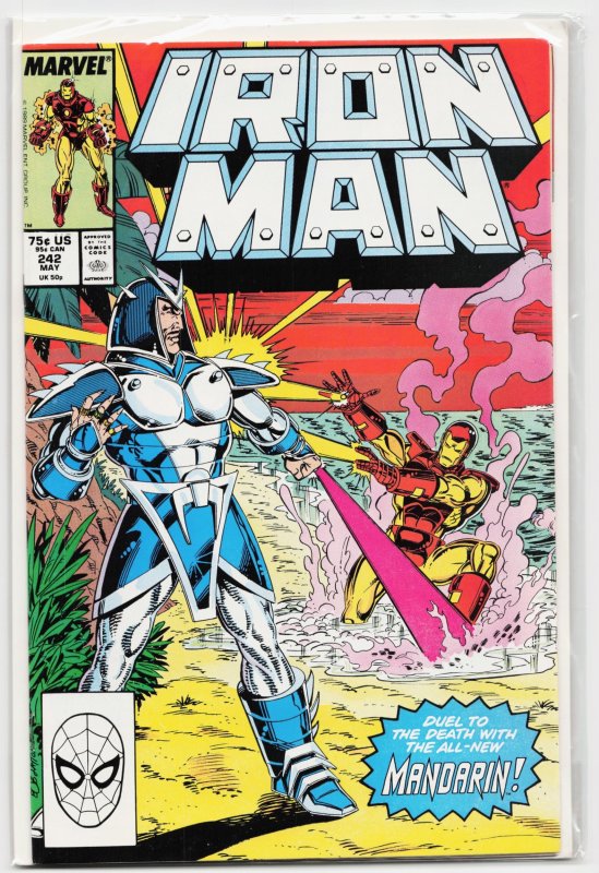 Iron Man #242 (Marvel Comics, 1989), raw, ungraded comic book — front cover