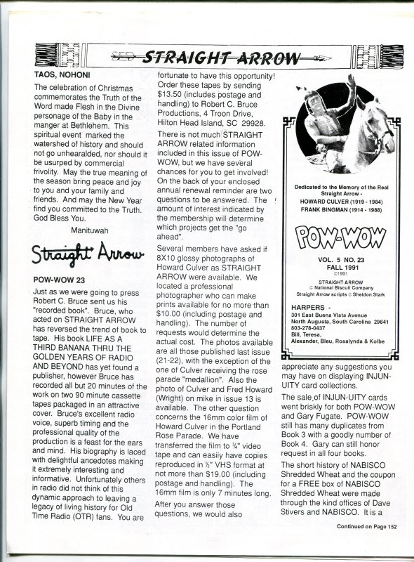 Straight Arrow Pow-Wow Vol. 5 #23 (1991), raw, ungraded comic book — front cover