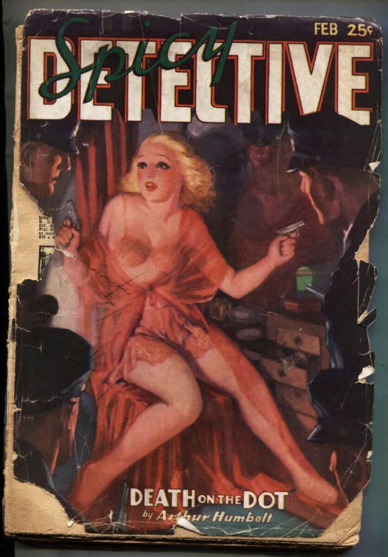 Pulp: Spicy Detective Pulp February 1936- Gun Moll Cover-RARE (1936), raw, ungraded comic book — front cover