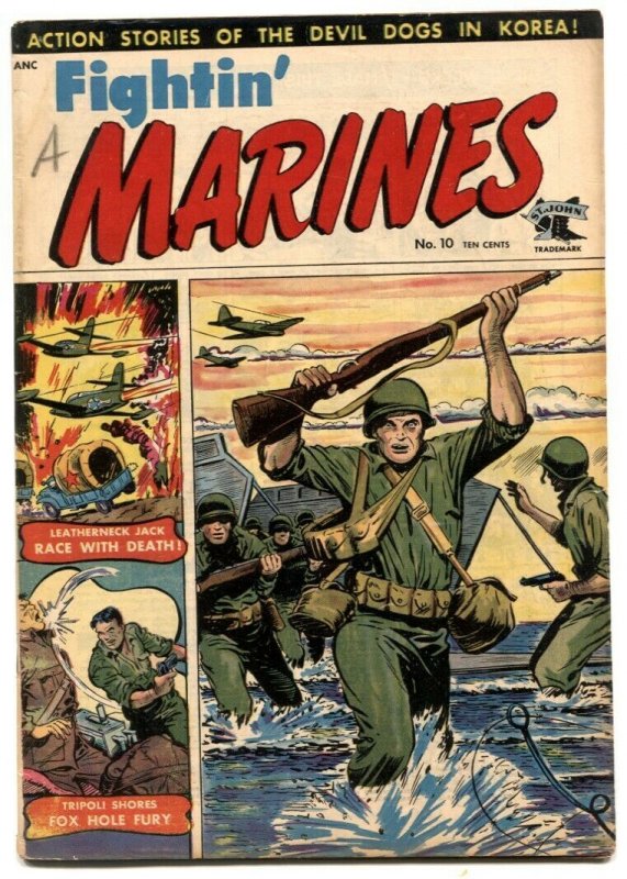 Fightin' Marines #10 (1952), raw comic book in VG condition — front cover