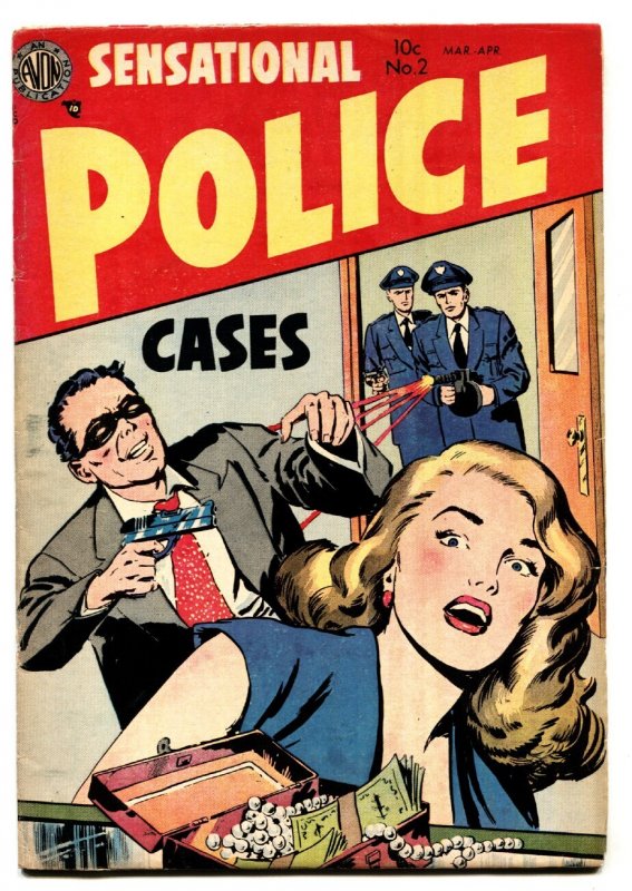 Sensational Police Cases #2 (1954), raw, ungraded comic book — front cover