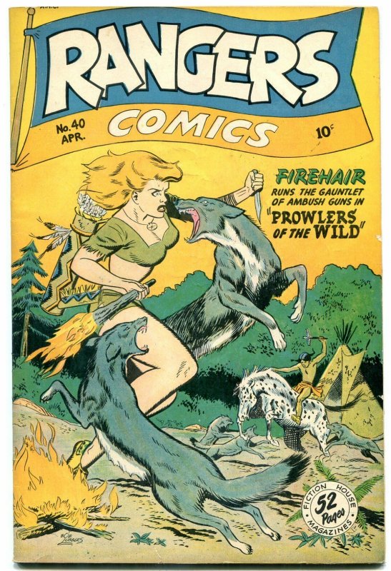 Rangers Comics #40 (Fiction House, 1948), raw comic book in VG condition — front cover