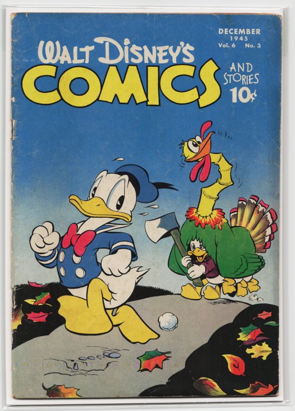 Walt Disney's Comics and Stories #63 (Dell, 1945), raw, ungraded comic book — front cover