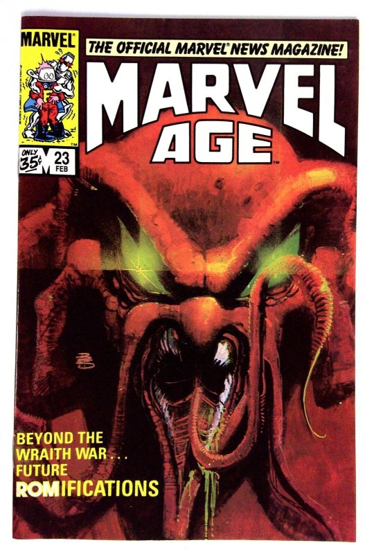 Marvel Age #23 (Marvel Comics, 1985), raw comic book in NM- condition — front cover
