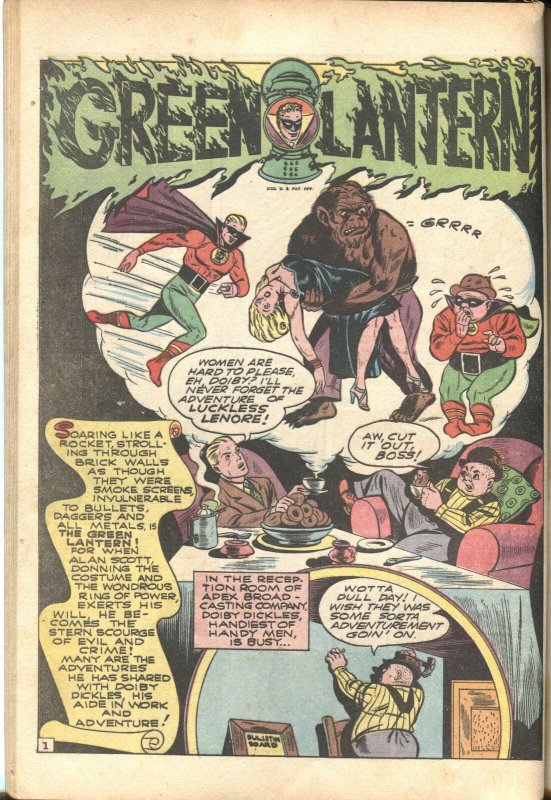 Comic Cavalcade #1 (1942), raw, ungraded comic book — front cover