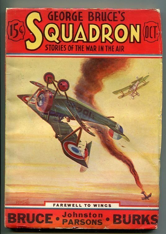 George Bruce's Squadron 10/1933-Wwi-Bi-Plane-Tinsley-3rd ISSUE-fn, raw, ungraded comic book — front cover