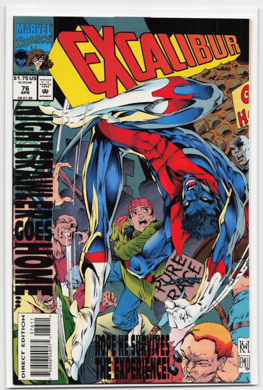 Excalibur #76 (Marvel Comics, 1994), raw, ungraded comic book — front cover