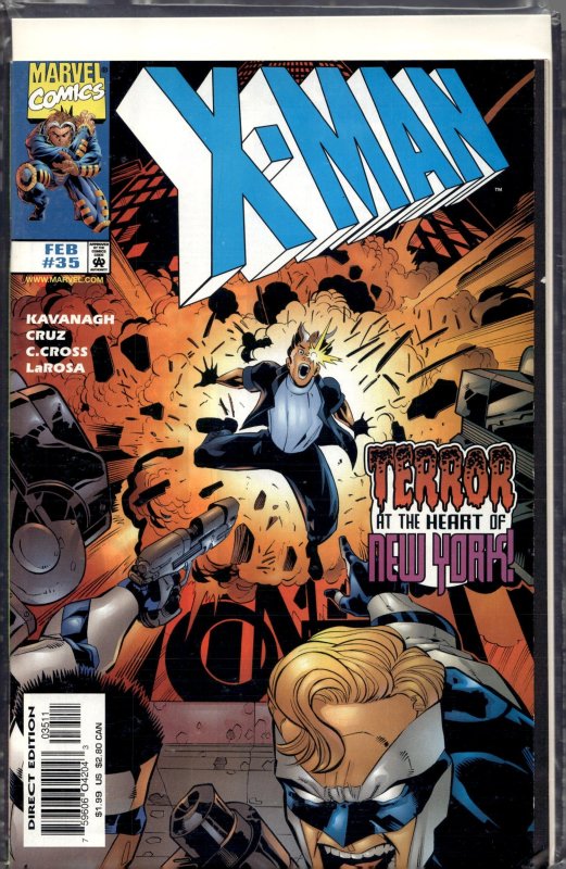 X-Man #35 (1998), raw, ungraded comic book — front cover