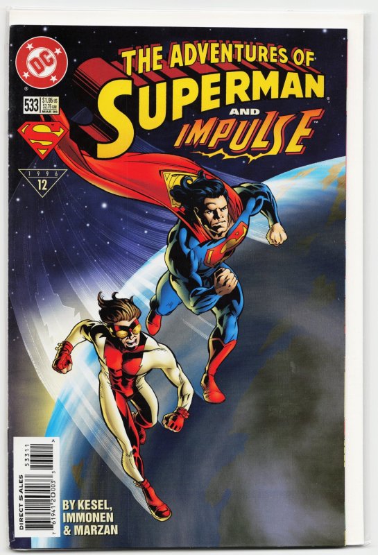 Adventures of Superman #533 (DC Comics, 1996), raw, ungraded comic book — front cover