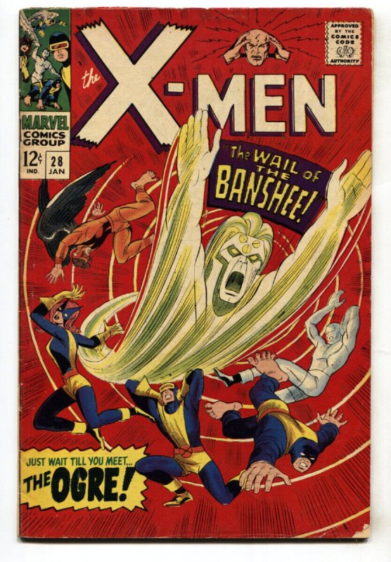 X-Men #28 (Marvel Comics, 1966), raw comic book in VG/FN condition — front cover
