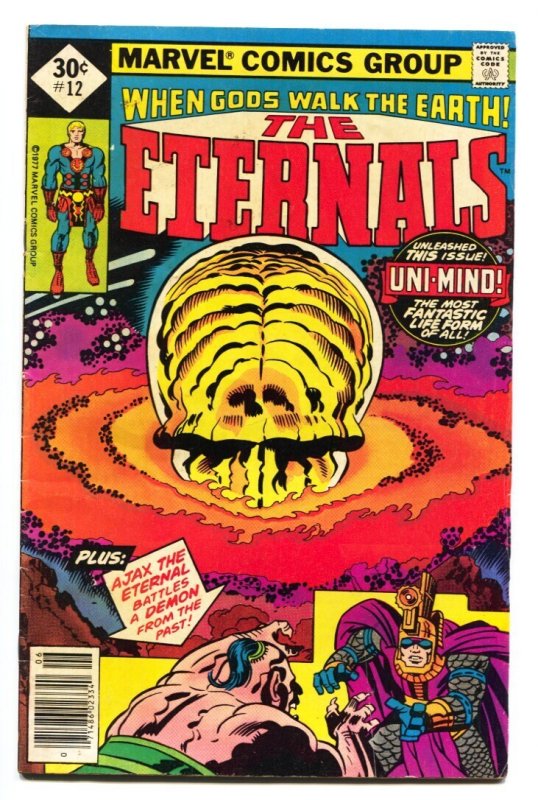 Eternals #12 (Marvel Comics, 1977), raw comic book in FN condition — front cover