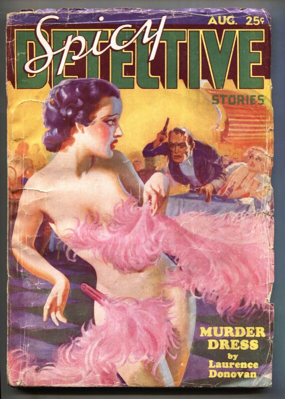 Spicy Detective August 1935- Showgirl Cover-Rare Pulp Magazine (1935), raw, ungraded comic book — front cover